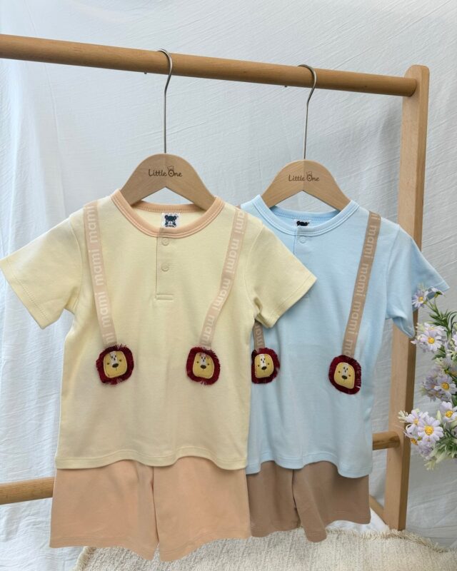 小狮子吊带短袖套装
